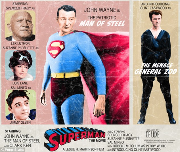 Hollywood magic A reimagined Superman poster places John Wayne as the Man