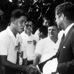A young Bill Clinton meeting John F. Kennedy at the White House in 1963