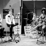 The Beatles at Abbey Road studios.