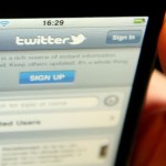 Twitter logo displayed on iPhone screen