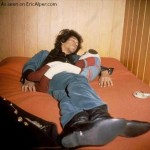 Jimi Hendrix sleeping with a stuffed animal