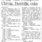 Hunter Thompson’s daily routine