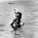 Dizzy Gillespie plays in the ocean