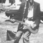 Jimi Hendrix with his first electric guitar in Seattle in 1957.