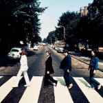 The Beatles walking back the other way on Abbey Road, 1969
