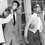 A 13 year old Stevie Wonder messing around with Muhammad Ali, 1963.