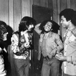 George Harrison and Bob Marley backstage at The Roxy, Los Angeles, 1975.