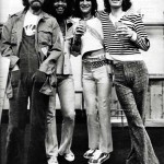 George Harrison, Billy Preston, Ronnie Wood and Mick Jagger.