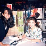 A 15 year old Eva Mendes getting an autograph from a 17 year old Alyssa Milano.