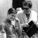 Burt Ward and Adam West on the set of the 1960’s Batman TV series.