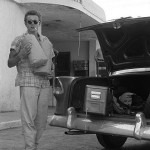 James Dean picking up his groceries, Texas, 1955