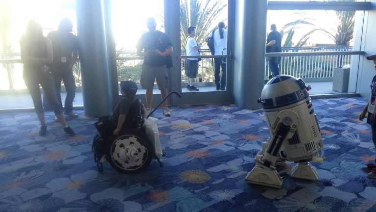 R2-D2 Brightens Up Little Boy In A Wheelchair At Star Wars Celebration