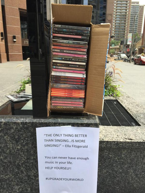 You can never have enough music in your life. Free CDs at Yonge & Church in Toronto. #UpgradeYourWorld