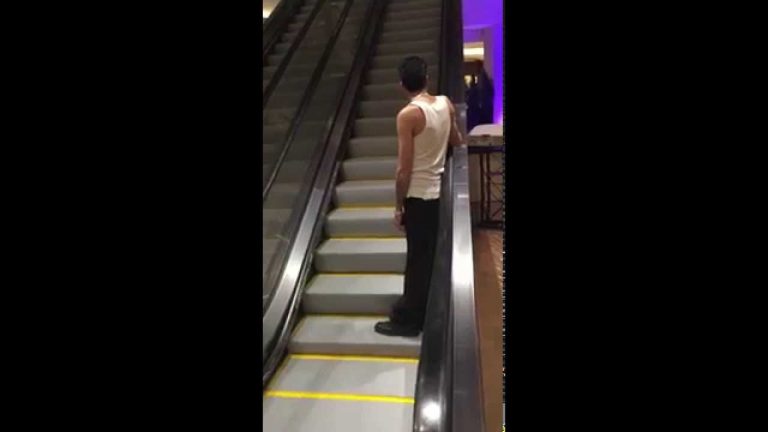 This is why friends don’t let drunk friends ride an escalator