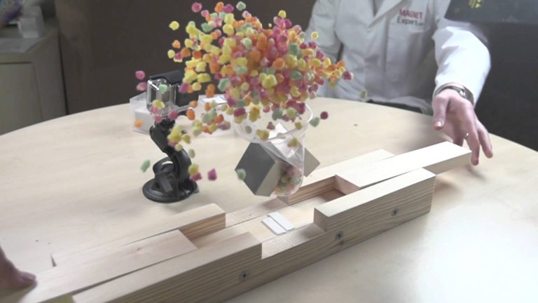 Let’s watch 2 super-strong neodymium magnets destroy stuff in its path
