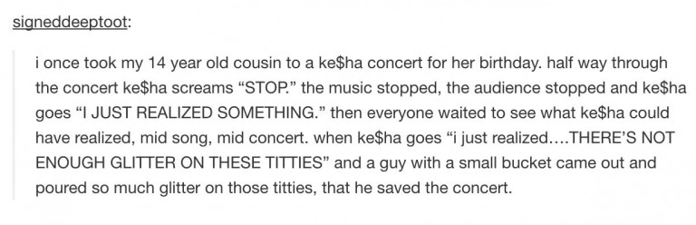 The best story about Ke$ha I have ever heard