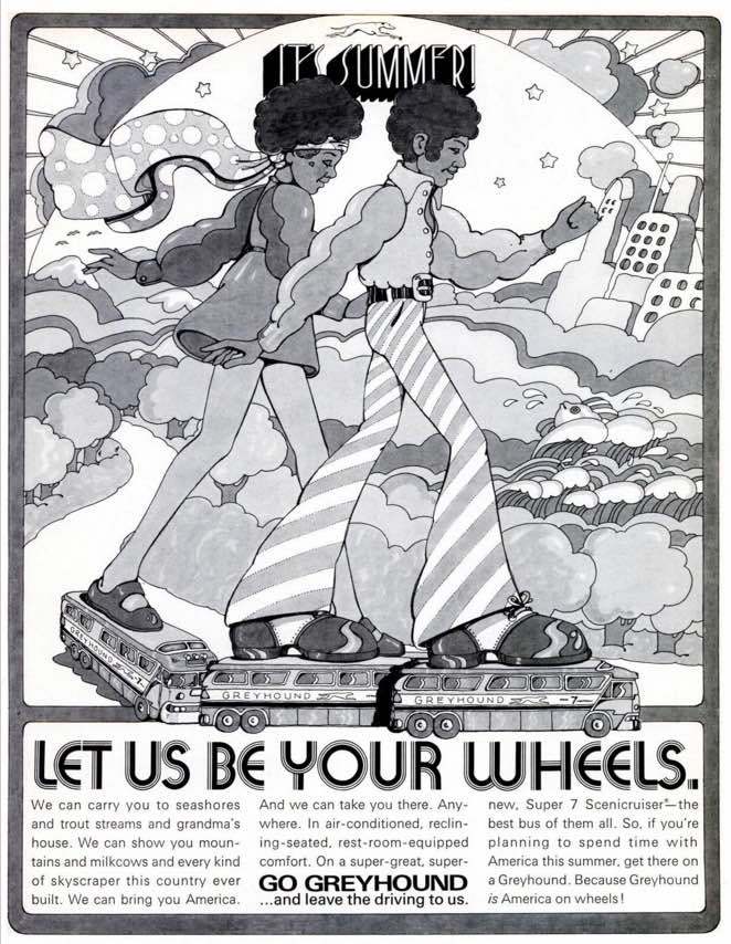 Groovy psychedelic Greyhound ad from 1971