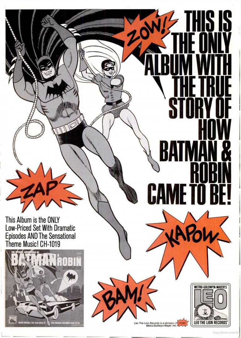The Official Adventures of Batman & Robin Record, 1966.