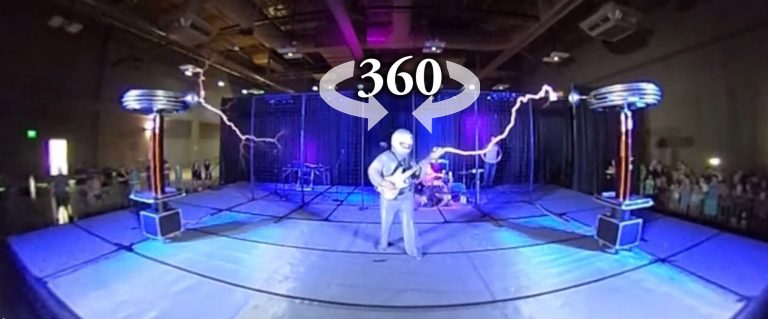360 Degree Video of ArcAttack Turning Electricity Into Music Using Tesla Coils