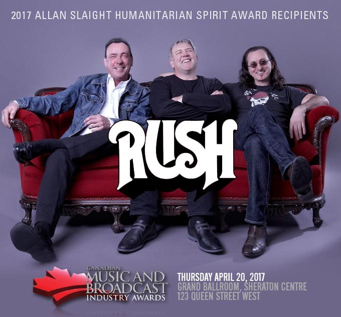 CMW announces RUSH as 2017 Allan Slaight Humanitarian Award Recipients