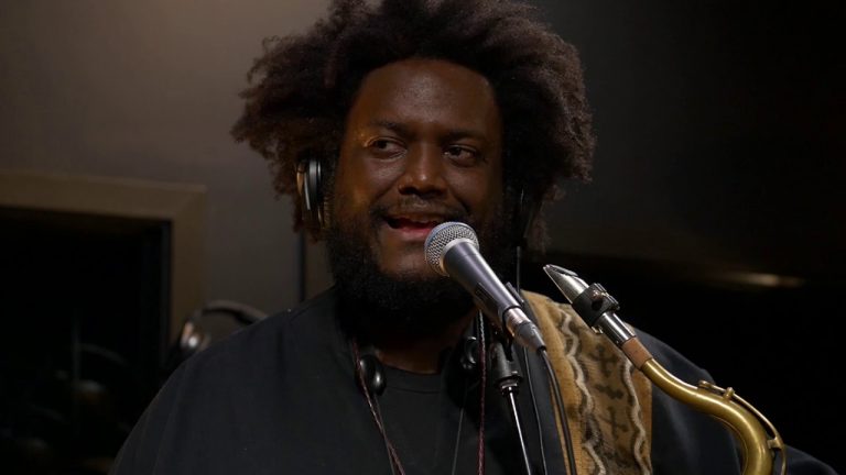 Kamasi Washington performing live in the KEXP studio