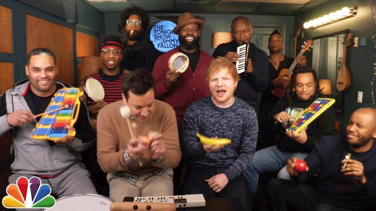 Jimmy Fallon, Ed Sheeran & The Roots Sing “Shape of You” On Classroom Instruments