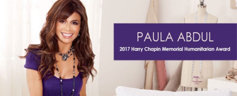 Paula Abdul to Receive Harry Chapin Memorial Humanitarian Award