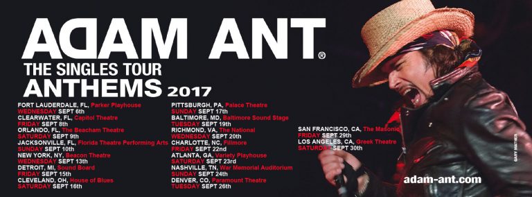 Adam Ant Returns To The US For “ANTHEMS – The Singles Tour”