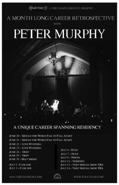 Peter Murphy Is Performing His Best Solo Albums In Entirety During San Francisco Residency