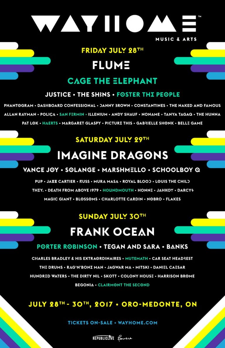 WayHome Announces Additional Acts Including Cage the Elephant, Porter Robinson, Foster the People, Mutemath