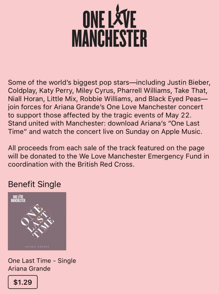 Ariana Grande’s ‘One Last Time’ Re-Released in Support of Manchester Bombing Victims