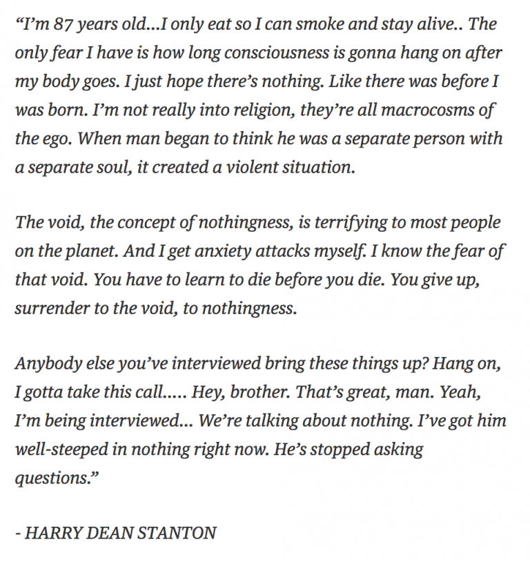 I love Harry Dean Stanton