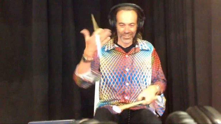 Drummers trying Aerodrums for the first time at NAMM 2014