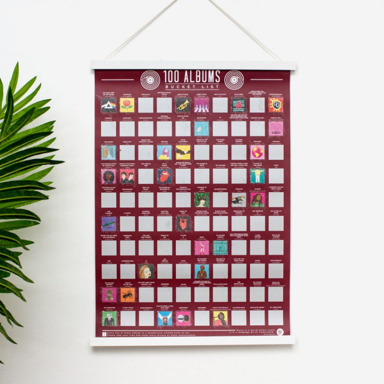100 Albums Scratch Poster