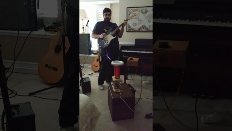 Musician Plays Electric Guitar By Way Of A Tesla Coil