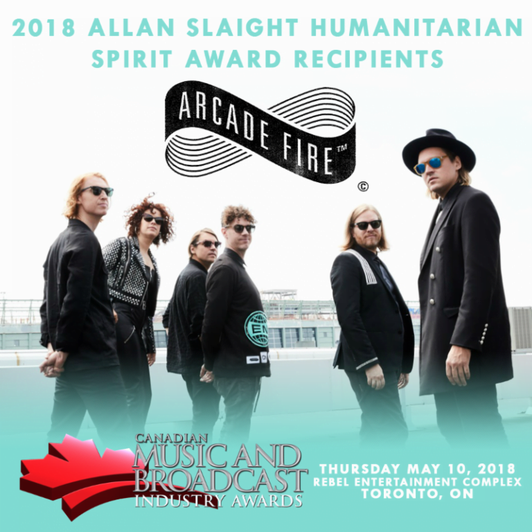 Arcade Fire Announced as the Recipient of the Allan Slaight Humanitarian Spirit Award