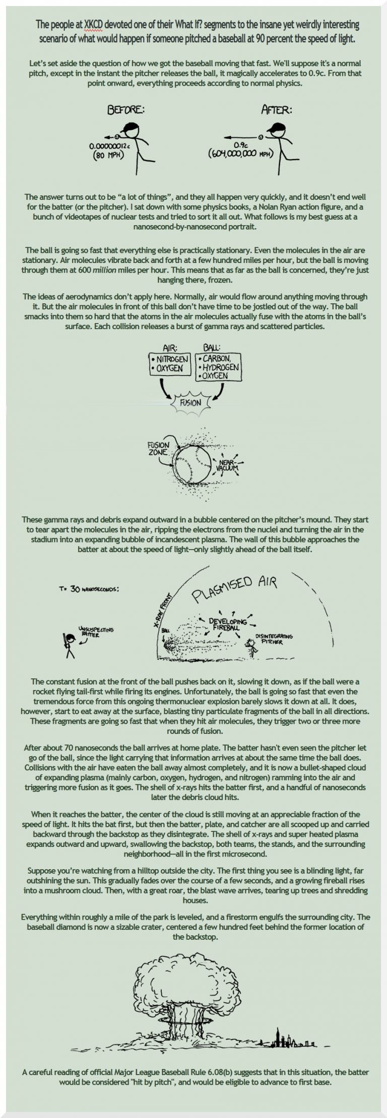 Baseball at 90% the speed of light.