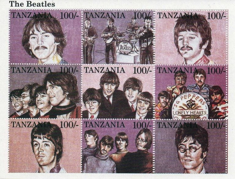 That time The Beatles were on a LOT of stamps in Tanzania.