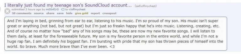 Wholesome mom listens to her son’s music