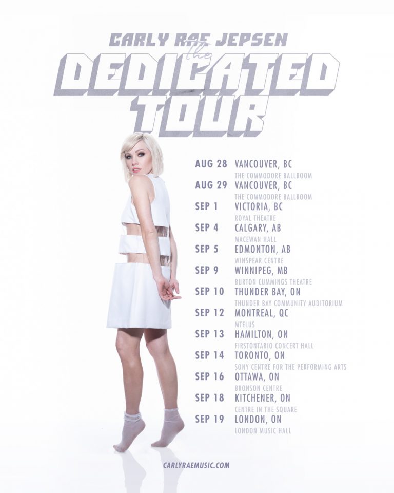 Carly Rae Jepsen Announces Dedicated Canadian Tour Dates