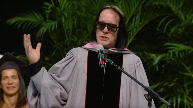 Todd Rundgren addresses the class of 2017 at Berklee’s graduation