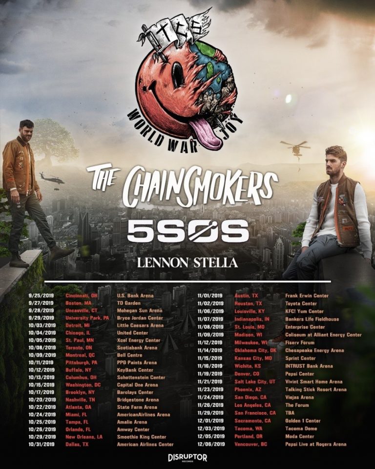 The Chainsmokers Announce “World War Joy” North American Headline Arena Tour For Fall