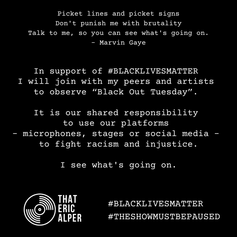 Eric Alper has joined Black Out Tuesday