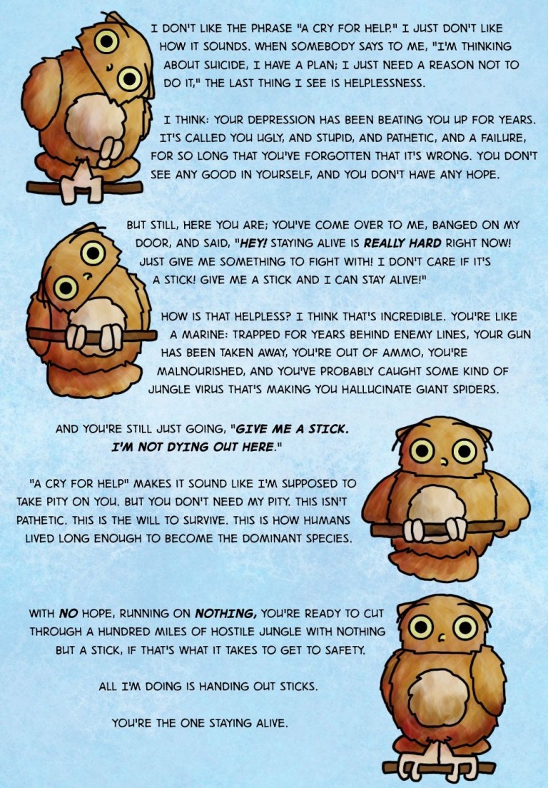 I’m just handing out sticks.