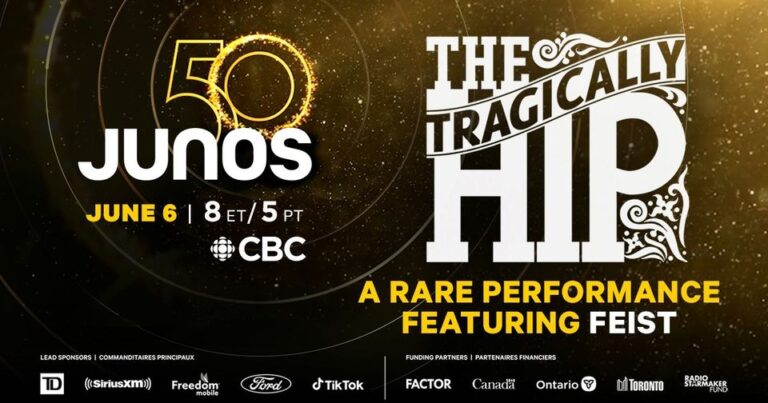 The Tragically Hip set to perform with Feist at The 50th Annual JUNO Awards on CBC