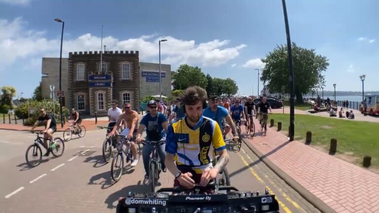 This DJ Spins While Riding a Bicycle