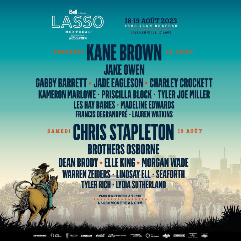 Lasso Montréal Announces 2023 Lineup: Chris Stapleton, Kane Brown, Jake Owen, Brothers Osborne, Elle King And More