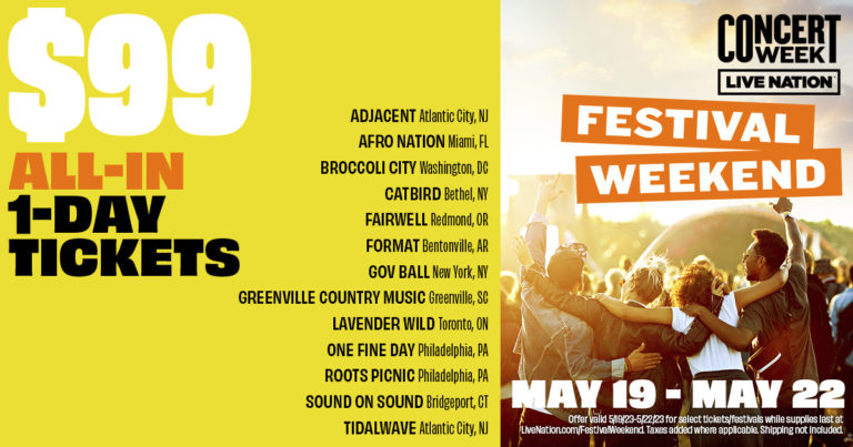 Live Nation Launches Festival Weekend: $99 All-In One Day Tickets To Over A Dozen Festivals As Expansion Of Annual Concert Week