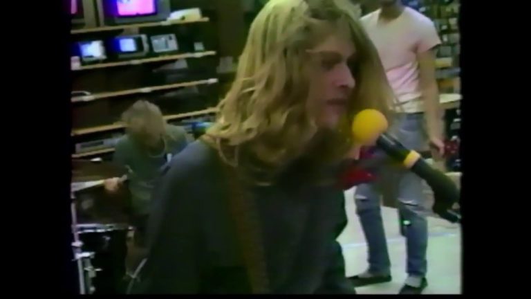 Ted Ed Fred Playing At RadioShack In 1988. The Band Would Later Be Called Nirvana.