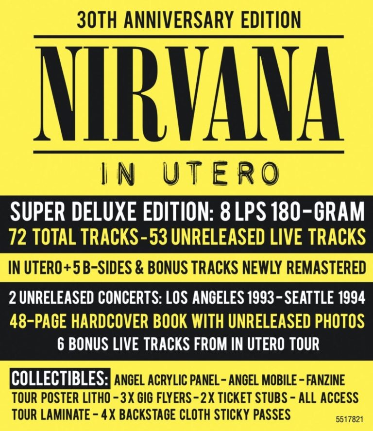 Nirvana's In Utero 30th Anniversary Multiformat Reissues Set To Be